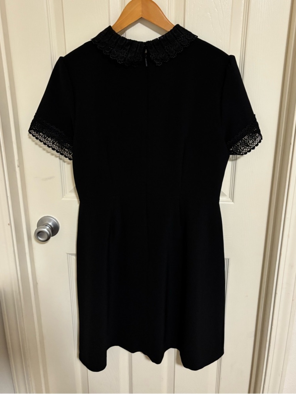 Karl Lagerfeld Paris Lace‑Trim Black Dress – Size 14 - Picture 6 of 7
